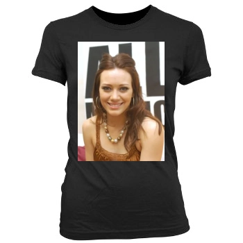 Hilary Duff Women's Junior Cut Crewneck T-Shirt