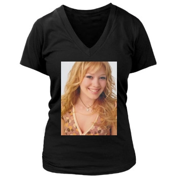 Hilary Duff Women's Deep V-Neck TShirt