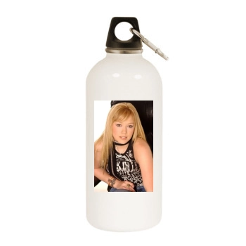 Hilary Duff White Water Bottle With Carabiner