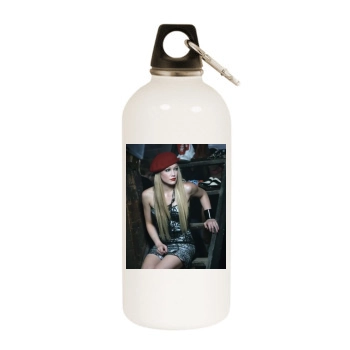 Hilary Duff White Water Bottle With Carabiner