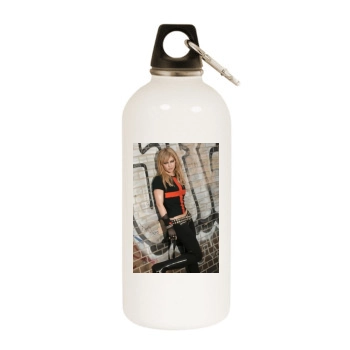 Hilary Duff White Water Bottle With Carabiner