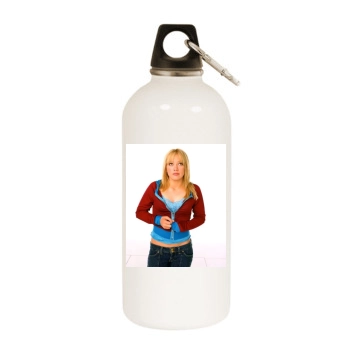 Hilary Duff White Water Bottle With Carabiner