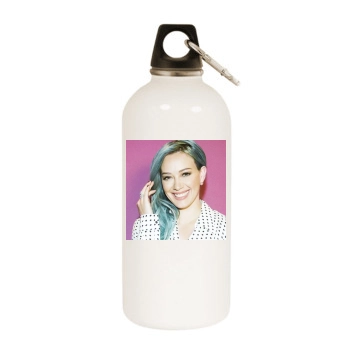 Hilary Duff White Water Bottle With Carabiner