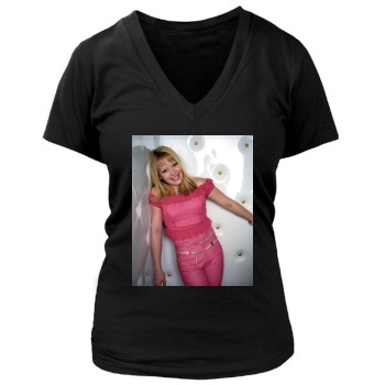 Hilary Duff Women's Deep V-Neck TShirt