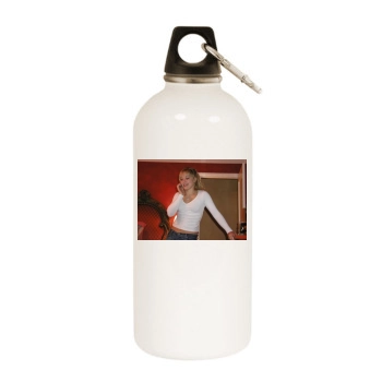 Hilary Duff White Water Bottle With Carabiner