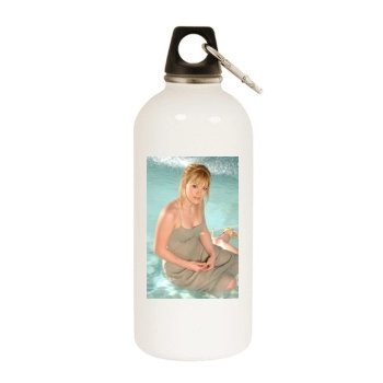 Hilary Duff White Water Bottle With Carabiner