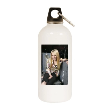 Hilary Duff White Water Bottle With Carabiner