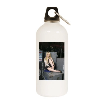 Hilary Duff White Water Bottle With Carabiner