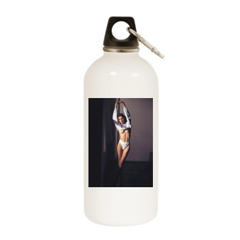 Hilary Rhoda White Water Bottle With Carabiner