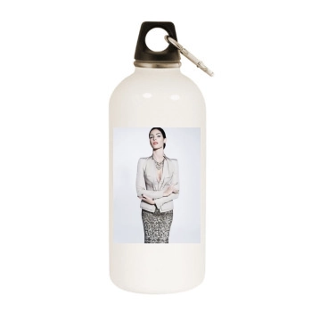 Hilary Rhoda White Water Bottle With Carabiner