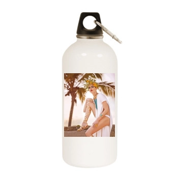 Hilary Rhoda White Water Bottle With Carabiner