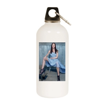 Hilary Rhoda White Water Bottle With Carabiner