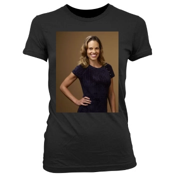 Hilary Swank Women's Junior Cut Crewneck T-Shirt