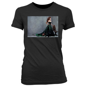 Hilary Swank Women's Junior Cut Crewneck T-Shirt