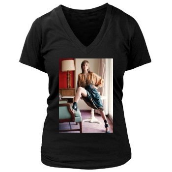 Hilary Swank Women's Deep V-Neck TShirt