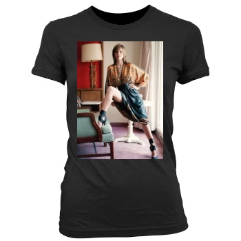 Hilary Swank Women's Junior Cut Crewneck T-Shirt