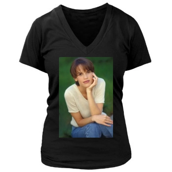 Hilary Swank Women's Deep V-Neck TShirt