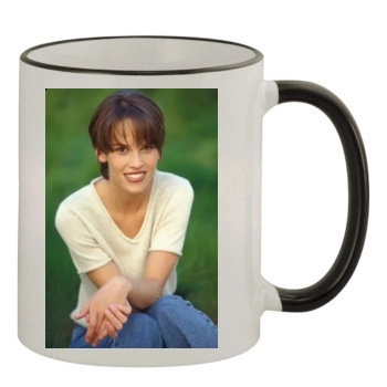 Hilary Swank 11oz Colored Rim & Handle Mug