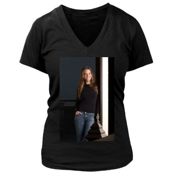 Hilary Swank Women's Deep V-Neck TShirt