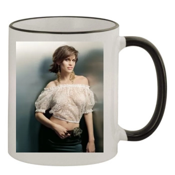 Hilary Swank 11oz Colored Rim & Handle Mug