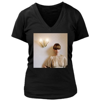 Hilary Swank Women's Deep V-Neck TShirt