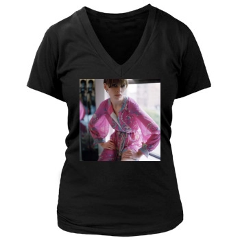 Hilary Swank Women's Deep V-Neck TShirt