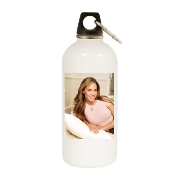 Hilary Swank White Water Bottle With Carabiner