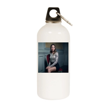 Hilary Swank White Water Bottle With Carabiner