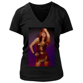 Holly Valance Women's Deep V-Neck TShirt