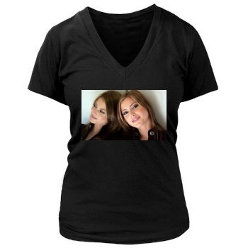 Holly Valance Women's Deep V-Neck TShirt