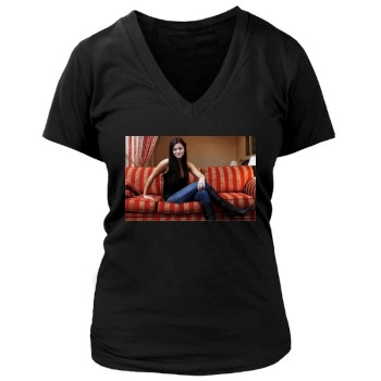 Holly Valance Women's Deep V-Neck TShirt