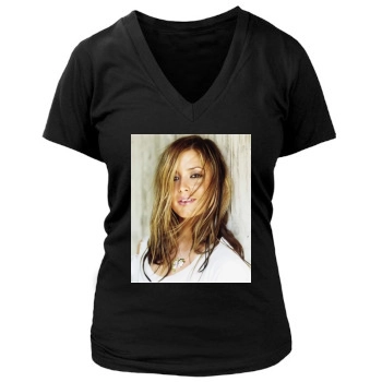 Holly Valance Women's Deep V-Neck TShirt