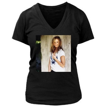 Holly Valance Women's Deep V-Neck TShirt