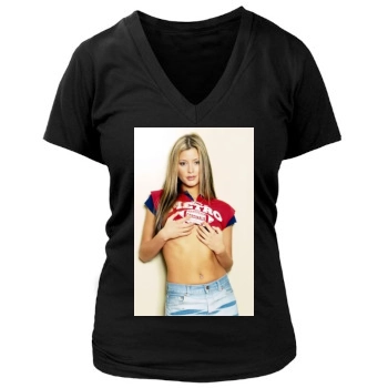 Holly Valance Women's Deep V-Neck TShirt