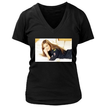 Holly Valance Women's Deep V-Neck TShirt