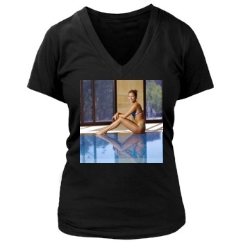 Holly Valance Women's Deep V-Neck TShirt