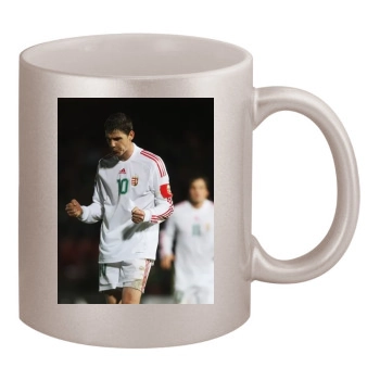 Hungary National football team 11oz Metallic Silver Mug