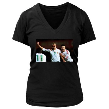 Hungary National football team Women's Deep V-Neck TShirt