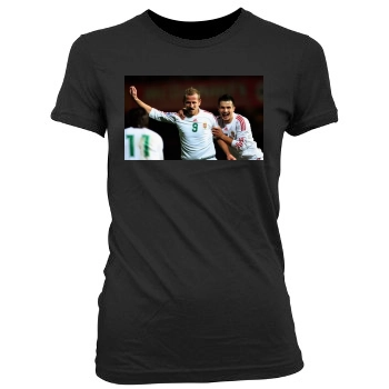 Hungary National football team Women's Junior Cut Crewneck T-Shirt