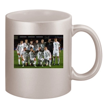 Hungary National football team 11oz Metallic Silver Mug