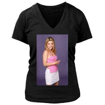 Jeanette Biedermann Women's Deep V-Neck TShirt