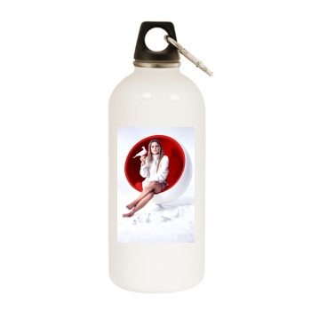 Jeanette Biedermann White Water Bottle With Carabiner