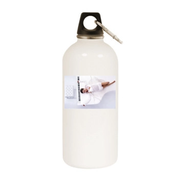 Jeanette Biedermann White Water Bottle With Carabiner