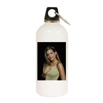 Jeanette Biedermann White Water Bottle With Carabiner