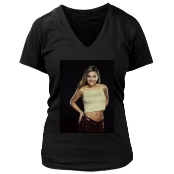 Jeanette Biedermann Women's Deep V-Neck TShirt