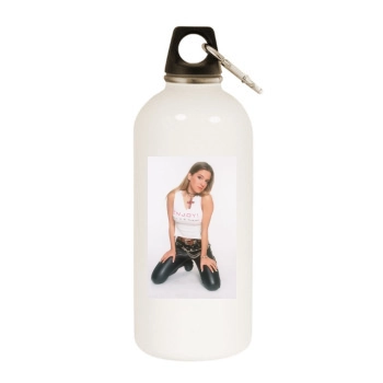 Jeanette Biedermann White Water Bottle With Carabiner