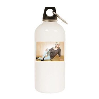 Jeanette Biedermann White Water Bottle With Carabiner