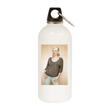 Jeanette Biedermann White Water Bottle With Carabiner