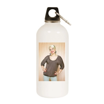 Jeanette Biedermann White Water Bottle With Carabiner