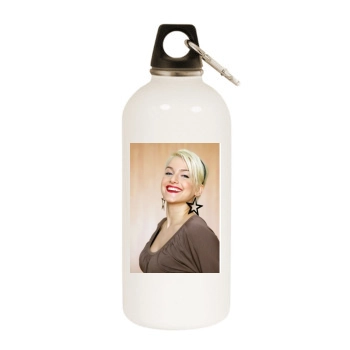 Jeanette Biedermann White Water Bottle With Carabiner